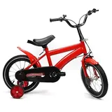 CLEADONG 14 Zoll Kinderfahrrad, Kinderfahrrad Höhenverstellbar, Jungen-Mädchen-Fahrrad mit Stützrädern, Fahrrad Kinder für Alter von 3-6 Jahren Rot