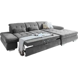 die planbar Eckcouch Polyester 3-Sitzer Grau