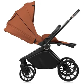 lionelo Mika Plus 2-in-1 Buggy 0-48 Monate (22kg), XXL-Verdeck mit UPF50+, 3-stufige Verstellung des Elterngriffs - Brown Rust - Braun
