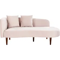 Beliani Chaiselongue Samtstoff pastellrosa linksseitig CHAUMONT