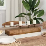 vidaXL Windlicht 50 x 15 x 10 cm Holz Braun
