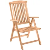 Möbilia Gartensessel mit Armlehnen Teak natur 6-fach verstellbar klappbar | Natur