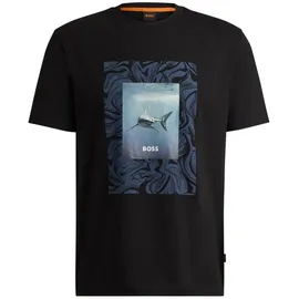Boss T-Shirt 'Te_Tucan', - Schwarz,Weiß,Hellblau - M