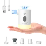 FLEXTAILGEAR Max Pump 2 Pro Elektrische Luftpumpe, tragbarer 4,5 kPa 3600 mAh wiederaufladbarer Akku-Inflator/Deflator mit einstellbarem Campinglicht, Luftmatratze, Schwimmring, Vakuumbeutel(Weiß)