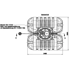 ROTH Flachtank - Zisterne Twinbloc Garten-Set 5000 Liter (2 x L) mit höhenverstabllbarem Domschacht und