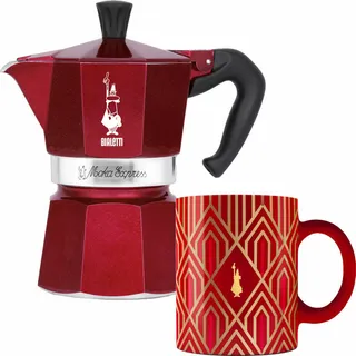 Deco Glamour 6 Tassen rot inkl. 1 Kaffeebecher