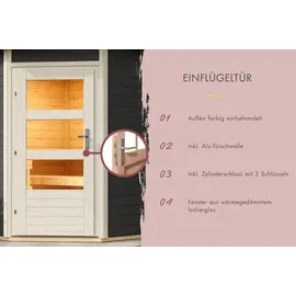 Karibu Skrollan 2 inkl. 9 kW Bio-Kombiofen + ext. Steuerung