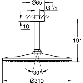 Grohe Rainshower Mono 310 mit Deckenauslass 14,2cm, chrom