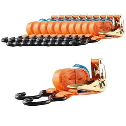 10x Spanngurt 2-tlg Profi Ratschen Zurrgurt 5m 800kg Orange Ladungssicherung ...