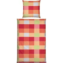 Erwin Müller Bettwäsche Seersucker rosa-orange Größe 1x 135x200 cm + 1x 80x80 cm