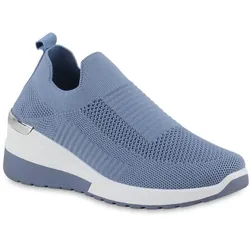 Damen Sneaker Wedges in Hellblau