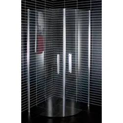 Euroshowers Round Viertelkreisdusche, 80cm, 100cm, Aluminium eloxiert, Teilweise Milchglas