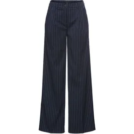 LAURA SCOTT LAURA SCOTT, Damen, Gr. 46, N-Gr, blau (dunkelblau), Web, Obermaterial: 65% Polyester, 33% Viskose, 2% Elasthan, Nadelstreifen, weit lang, Hosen Anzughose, mit Nadelstreifen