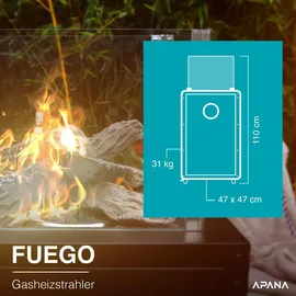 APANA FUEGO Gasheizstrahler 8 kW anthrazit