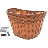 Baoblaze Fahrradkorb vorne, Rattan-Imitat, abnehmbare Fahrradaufbewahrungskörbe, Damen und Herren, Vintage-Stil, wasserdichter, S Braun