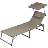 LIVARNO home Alu-Dreibeinliege »Houston«, mit Sonnendach, taupe - B-Ware sehr gut