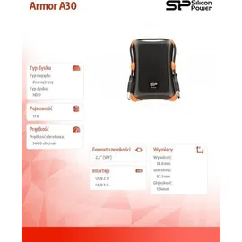 Silicon Power Armor A30 1 TB USB 3.2 schwarz/orange SP010TBPHDA30S3K