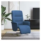 vidaXL Relaxsessel mit Fußteil Polyester 80 x 100 x 90 cm Blau drehbar