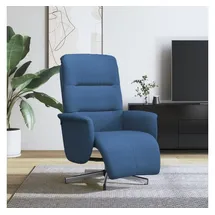 vidaXL Relaxsessel mit Fußteil Polyester 80 x 100 x 90 cm Blau drehbar