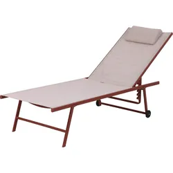 Rollliege BEST "Travis", orange (terracotta), Obermaterial: 100% Polyethylen, Gartenliegen, rollbar