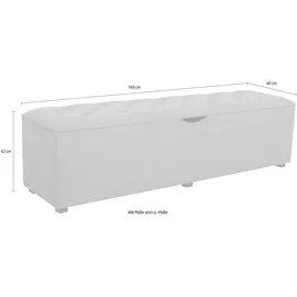 Home Affaire Truhenbank Knobbed Grau 160 x 42 x 40 cm