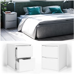 VICCO Nachtschrank RUBEN Nachttisch Weiß Kommode Schlafzimmer Schublade Ablage