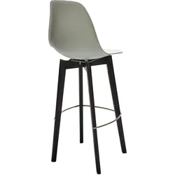 Barhocker ESSENTIALS "Keeve", grau, Hocker, ohne Armlehne, Birkenholzgestell, mit Sitzfläche aus Kunststoff