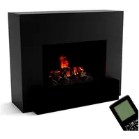 GLOW FIRE Elektrokamin Hauptmann Wasserdampf Kamin, Elektrischer Kamin, Wasserdampfkamin mit 3D Feuer und Knisterfunktion schwarz