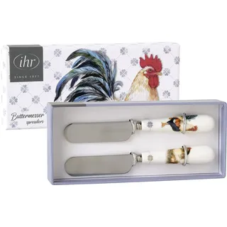 IHR Ideal Home Range Buttermesser Set Motiv: Albert Rooster - Hahn und Henne