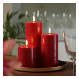 uYuni LED Kerze PIA 10 cm rot