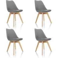 HJH Office Esszimmerstuhl SCANDI Kunstleder grau 4 Stück