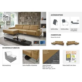 die planbar Ecksofa DIE PLANBAR "PN-EM22041 L-Form", grün (olive), B:335cm H:89cm T:188cm, Sofas, Ecksofa, wahlweise motorisches Canape oder Sitztiefenverstellung
