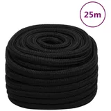 vidaXL Arbeitsseil Schwarz 25 mm 25 m Polyester