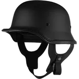 Stahlhelm Zweiter Weltkrieg Schutzhelm Half Face Motorradhelm Deutscher Motorradhelm für Chopper Cruiser Bike A,XX-Large