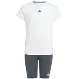 adidas Train Essentials Tee and Shorts Set Kids T-Shirt, White/Carbon, 13-14 Years