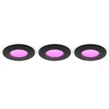 Philips Hue White & Colour Ambiance Deckenleuchte S - 1000lm, rund, 90mm - 3er-Set - Schwarz