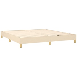 vidaXL Boxspringbett mit Matratze & LED Creme 180x200 cm Stoff