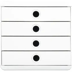 Exacompta 314313D Schubladenbox Pop Box, 4 Schubladen, AutentiK - Weiß