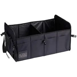 Black & Decker BLACK+DECKER Trunk Storage Box - 59 x 36 x 30 CM - 2 Fächer - zusätzliche Seitenfächer - mit Griffen - Schwarz
