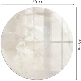 Tulup Funkenschutz Glasplatte 60 cm Rund Sicherheitsglas Weiß