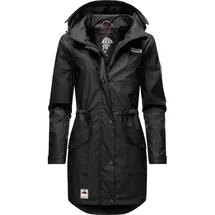 Navahoo Outdoorjacke Deike modischer Damen Outdoor Regenmantel schwarz L (40)