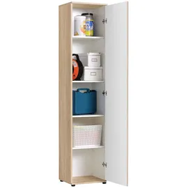 home collective Mehrzweckschrank Sonoma Eiche, Holz, Echtholz, 4 Fächer, 35x184x40 cm, Waschküche, Mehrzweckschränke