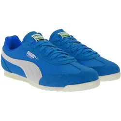 PUMA Arizona Nylon Retro-Sneaker mit Wildleder-Overlays Low-Top Schnür-Schuhe 398682 01 Blau/Weiß - 37