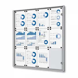 Showdown® Displays Schaukasten Economy XS B1 silber 12x DIN A4 93,1 x 2,6 x 96,3 cm, 1 St.