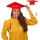 Relaxdays Doktorhut 2er Set, Absolventenhut mit Quaste, für Abitur, Bachelor- & Masterabschluss, Abschlusshut, rot