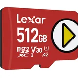 Lexar Play microSDXC 512 GB, U3, UHS-I), Speicherkarte, Rot