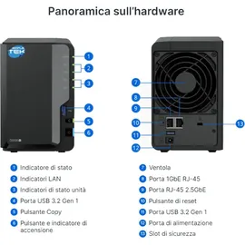 Synology DiskStation DS225+ Leergehäuse schwarz