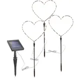 esotec Solarstecker Herz-trio Für Außen 3er Set, Led-gartenstecker Outdoor 102583