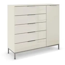 Rauch "Kommode Türkommode Sideboard Kombikommode FLIPP mit Glasfront", beige Breite 120 cm