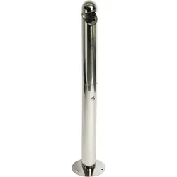 Standascher-Säule, überdacht, 1,1 l, rund, Edelstahl